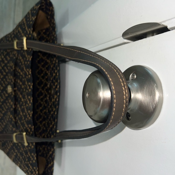 ERIC JAVITS straw raffia black and tan leather trim tote. Beach/ summer tote. - Picture 4 of 14